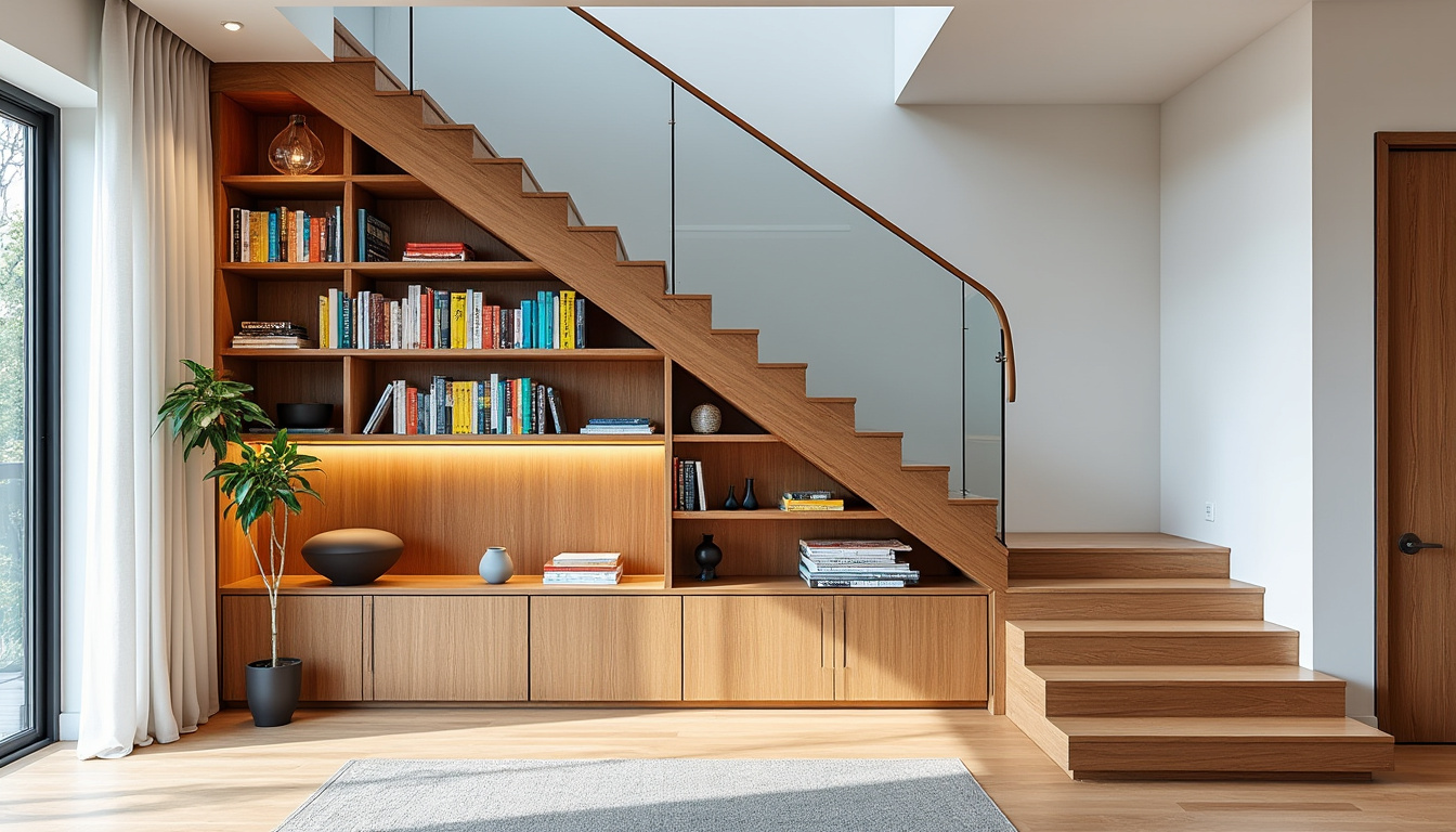 découvrez comment aménager une bibliothèque sous escalier pour optimiser l'espace de votre intérieur avec style et praticité.